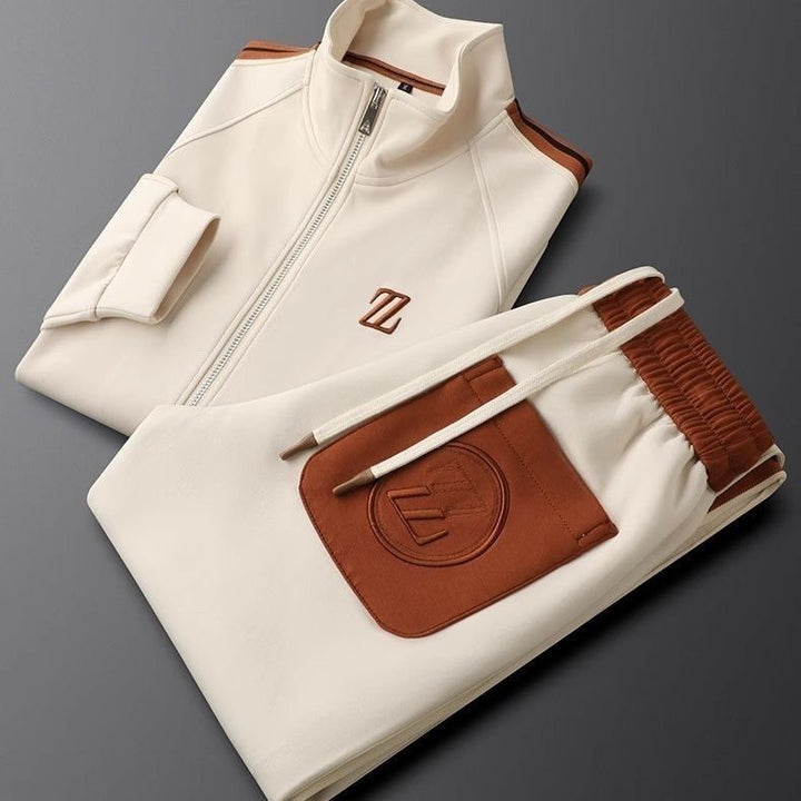 Women's Tracksuit with Leather Details and Adjustable Drawstring Trousers