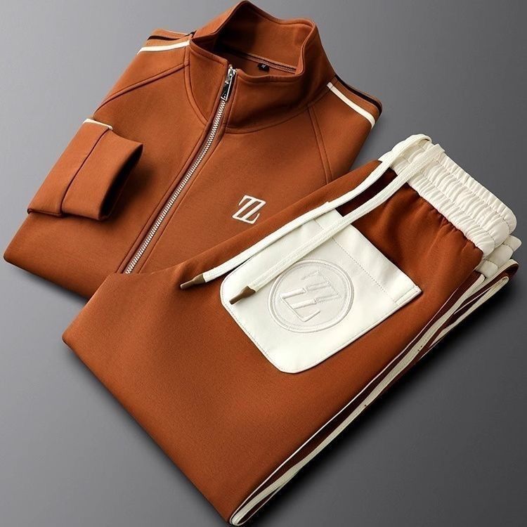 Women's Tracksuit with Leather Details and Adjustable Drawstring Trousers