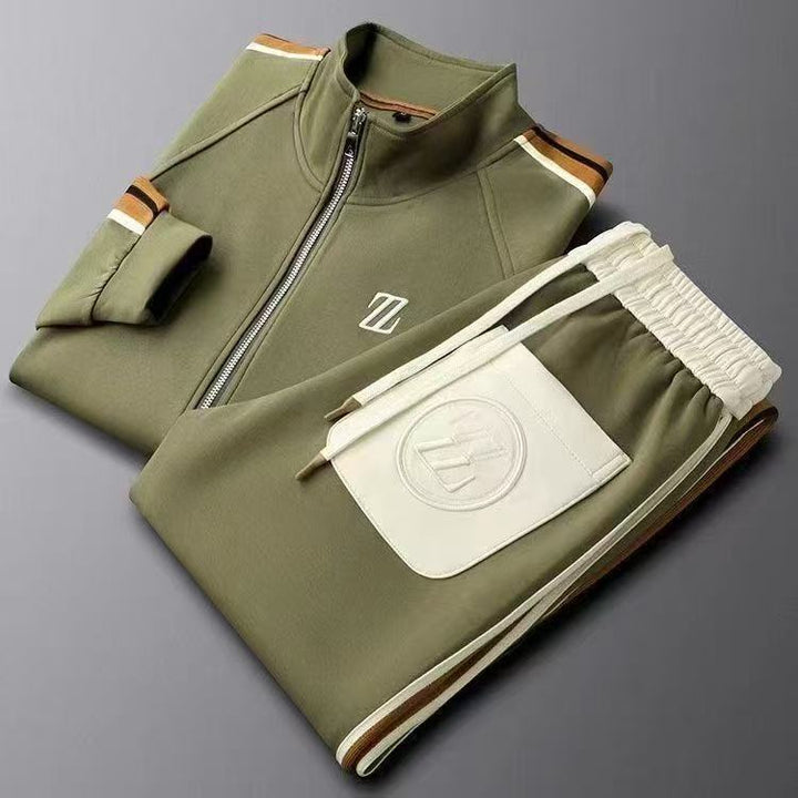 Women's Tracksuit with Leather Details and Adjustable Drawstring Trousers