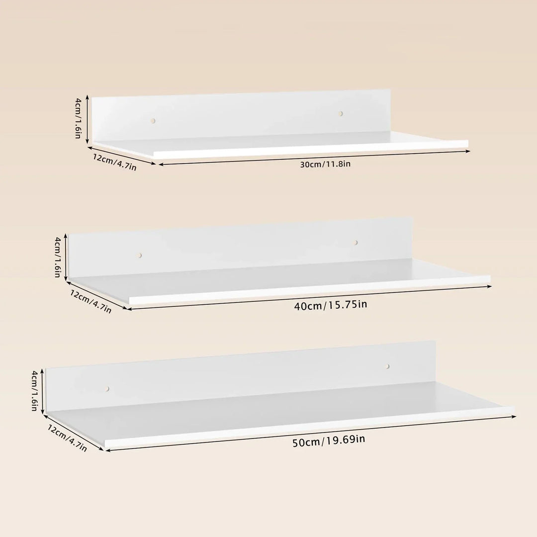 Metallura | Metal Wall Shelf | Floating Shelf 30/40/50 cm | Space-Saving Solution for Bathroom, Kitchen and Bedroom
