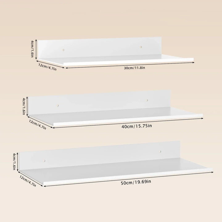 Metallura | Metal Wall Shelf | Floating Shelf 30/40/50 cm | Space-Saving Solution for Bathroom, Kitchen and Bedroom