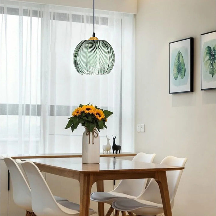 Ball-Shaped Glass Pendant Lamp