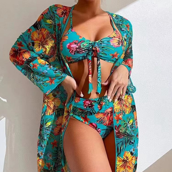 High-Waisted Bikini Set with Cover-up – Amira