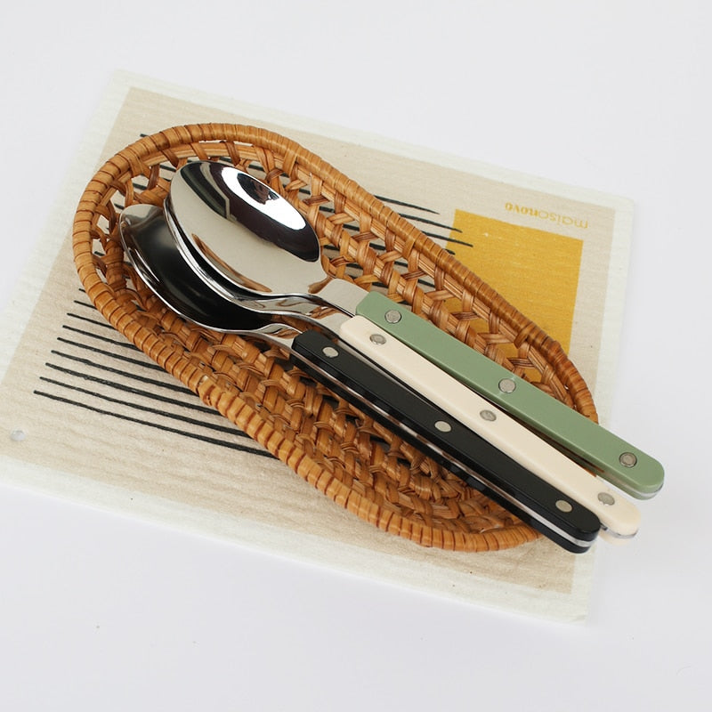 Set of 24 Stainless Steel Cutlery Pieces with Engraved Design – BistroLine