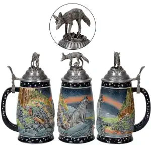 Beer Stein with Relief and Pewter Lid (0.8 L) – Bavaria Oktoberfest 2025 Stein