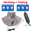 ThermoLiva Heated Neck and Shoulder Massager | USB Heating Cushion with Vibration | 3 Temperature Levels and Timer | Soft Plush