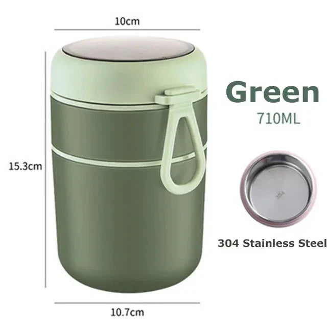 ThermoMeal Stainless Steel Thermal Container | 530 ml / 710 ml | Insulated Cup for Soups and Lunch | Waterproof and Durable