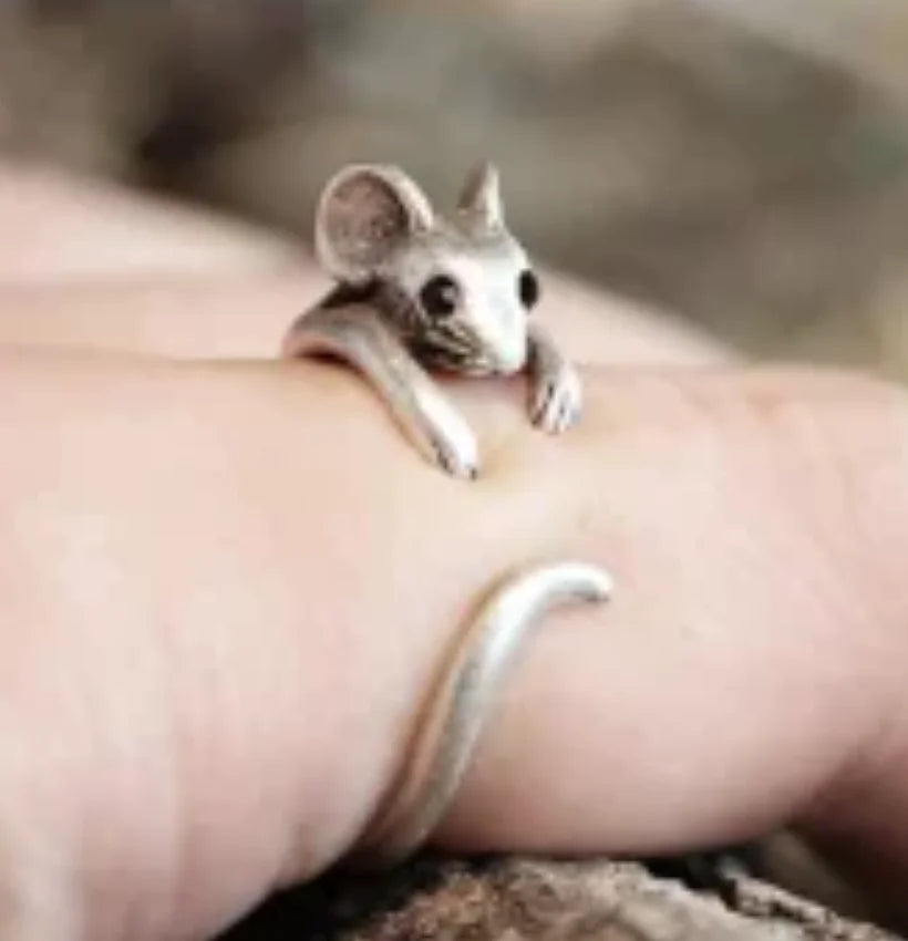 Cute Mouse Wrap Ring – Vintage Adjustable Jewellery