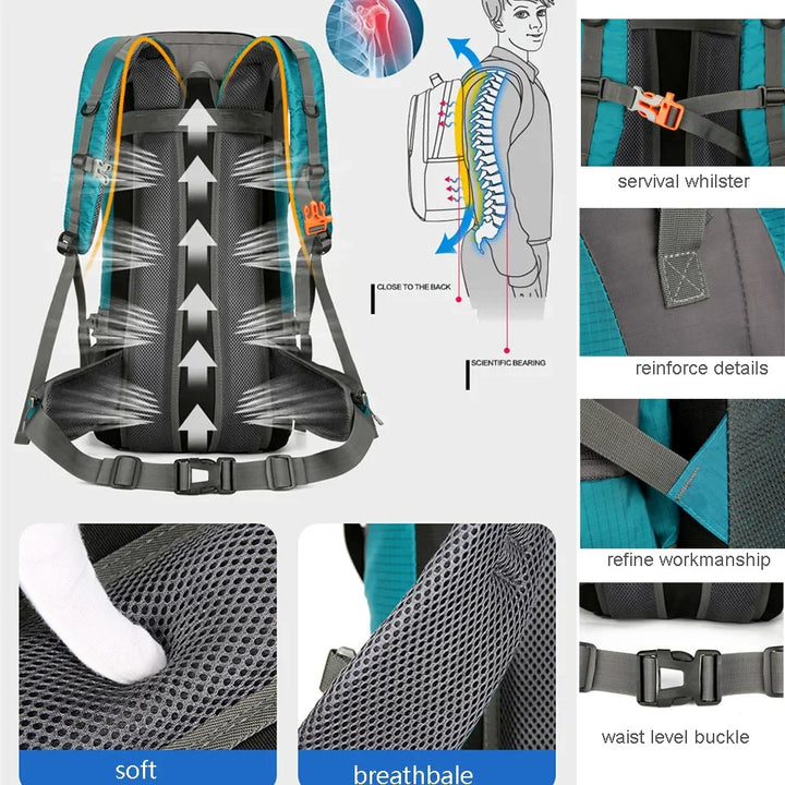 Alpivento 70L Trekking Backpack | Waterproof Camping Backpack with Rain Cover | Large Outdoor Backpack for Hiking, Mountaineering and Travel Brand: