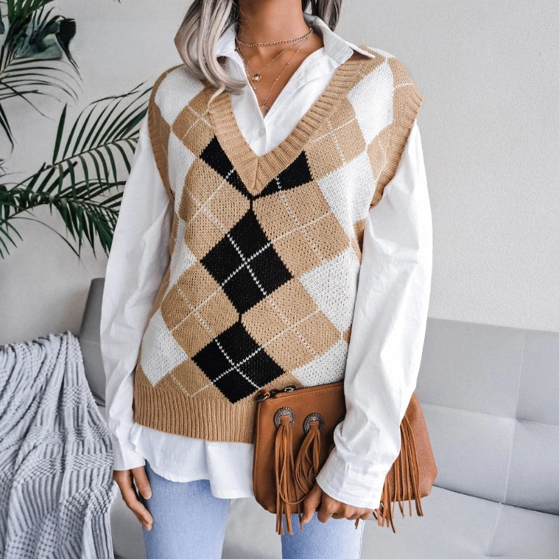 Women's Checked Waistcoat – Yara