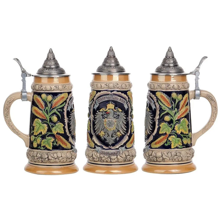 Beer Stein with Relief and Pewter Lid (0.8 L) – Bavaria Oktoberfest 2025 Stein