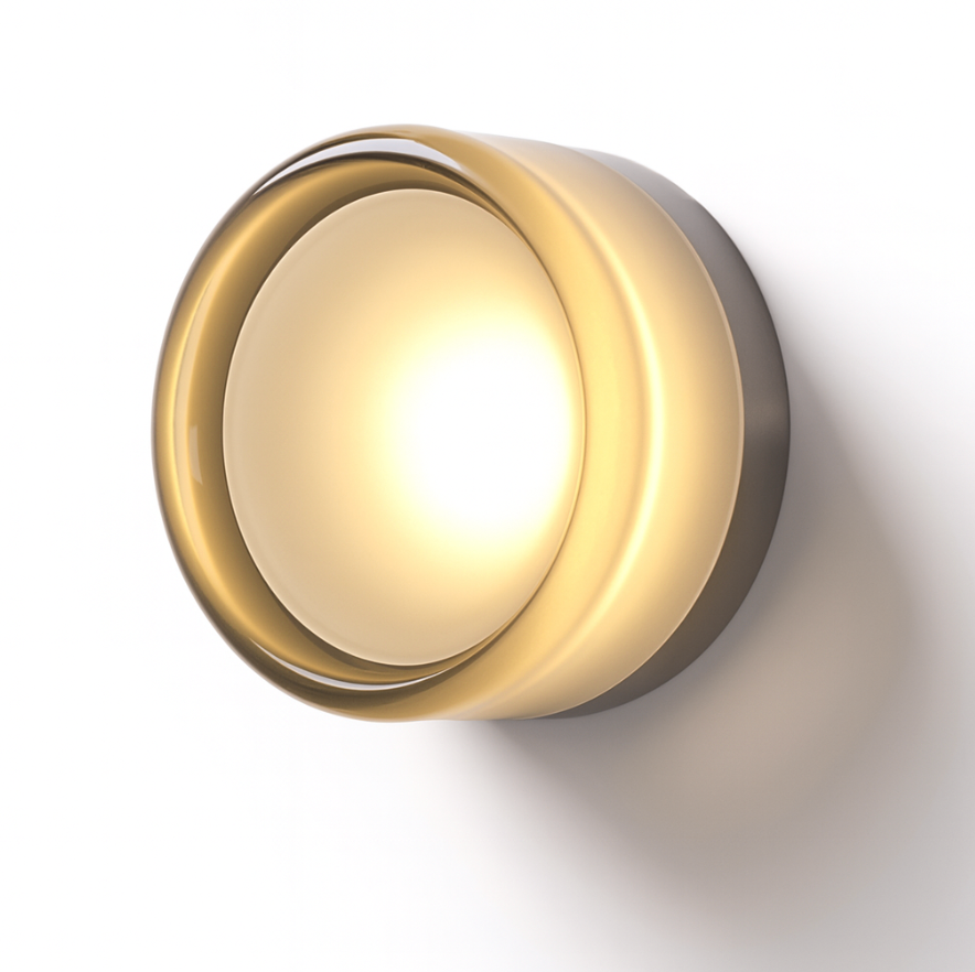 Modern Round Glass LED Wall Light, 1 Light