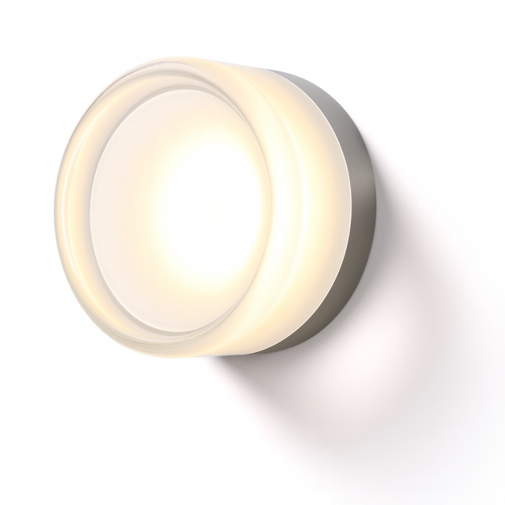 Modern Round Glass LED Wall Light, 1 Light