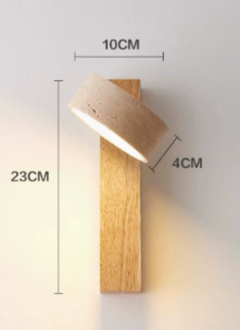 Wabi-sabi Travertine Wood LED Wall Light 1 Light