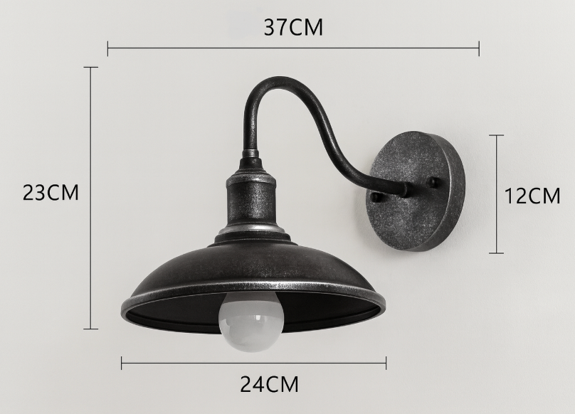Vintage Industrial Iron Outdoor Wall Lamp LED 1 Light