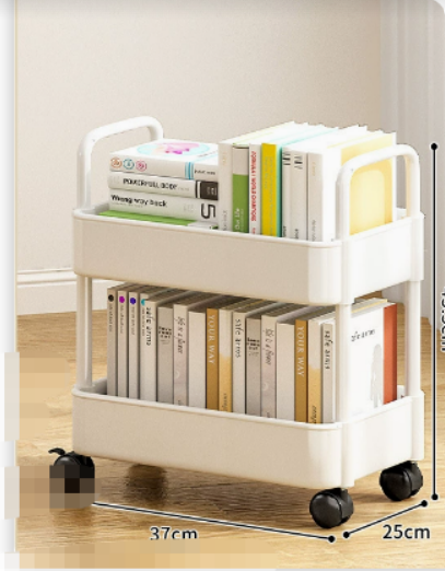 BookRacer – Mobile Book Trolley with 2 Shelves