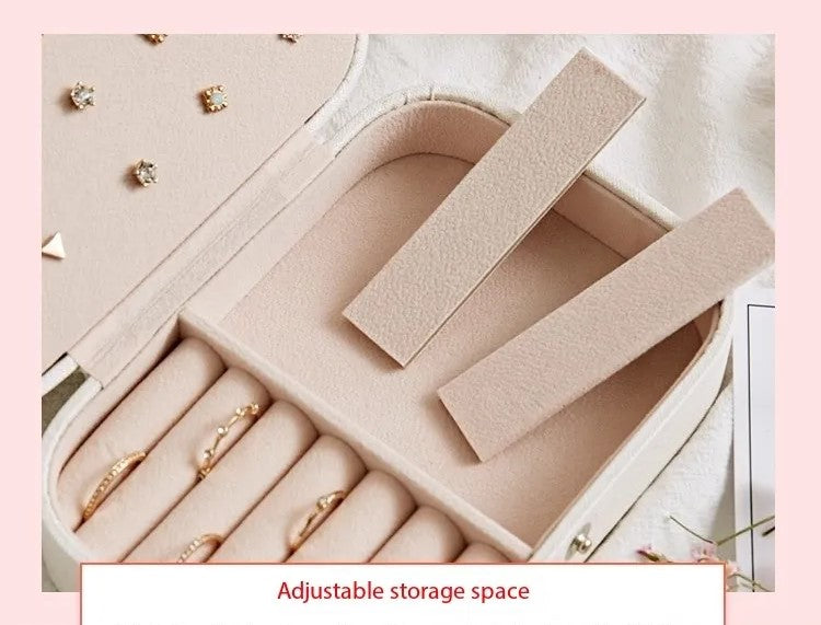 Double-Layer Portable Leather Jewellery Box