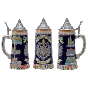 Beer Stein with Relief and Pewter Lid (0.8 L) – Bavaria Oktoberfest 2025 Stein