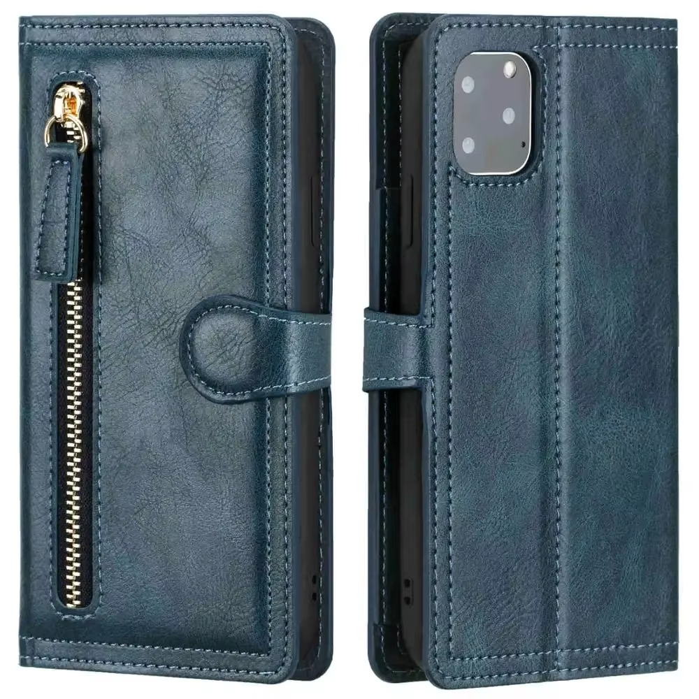Premium Leather Flip Wallet for iPhone & Case with Stand