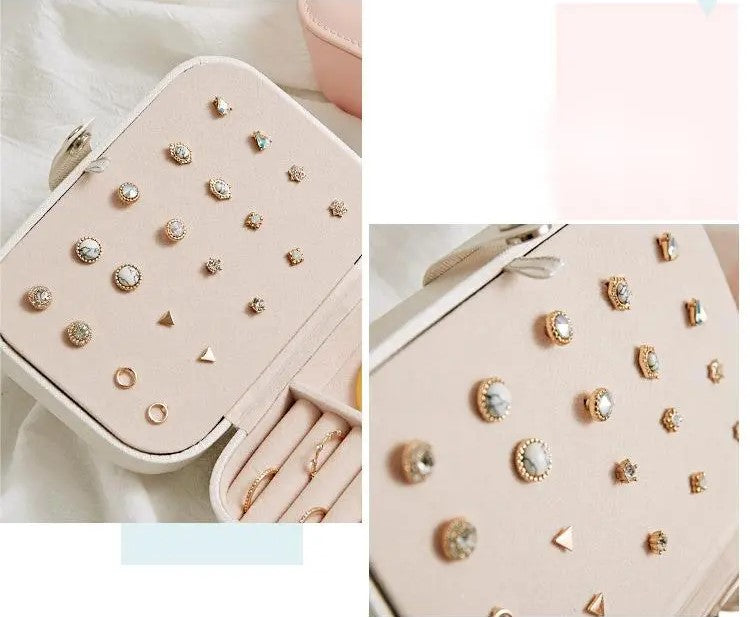 Double-Layer Portable Leather Jewellery Box