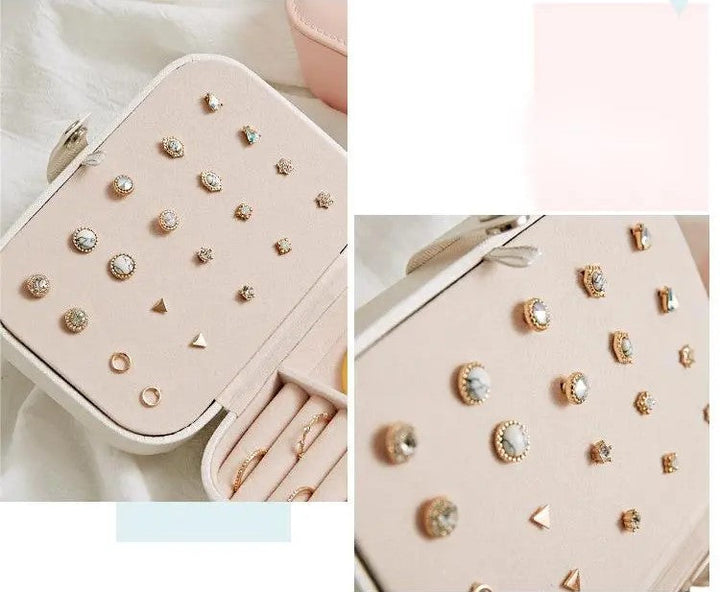 Double-Layer Portable Leather Jewellery Box