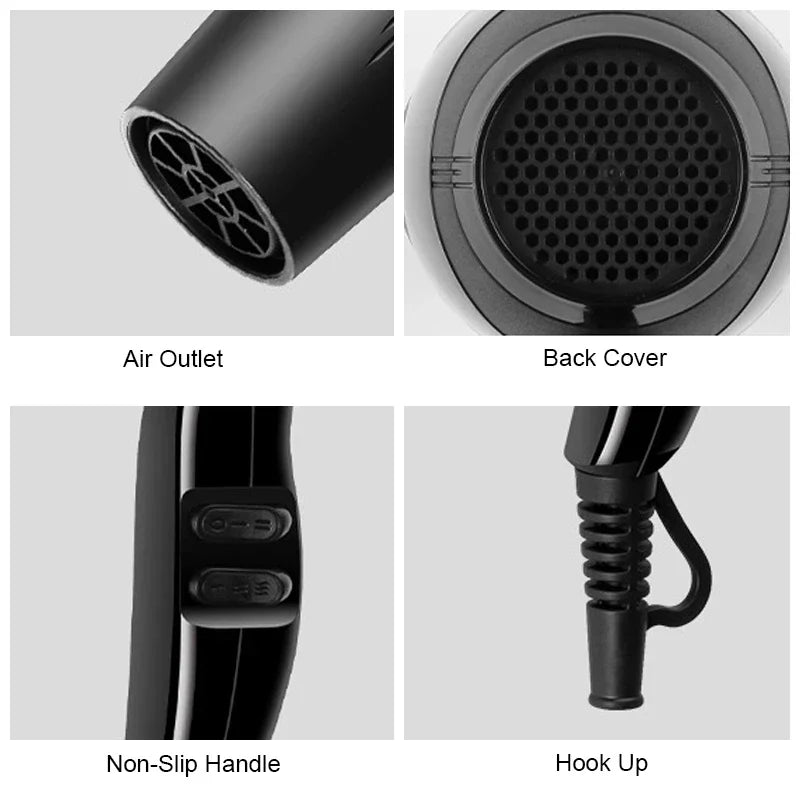 Professional 2200W Hair Dryer – Fast, Powerful Drying with Hot and Cold Settings