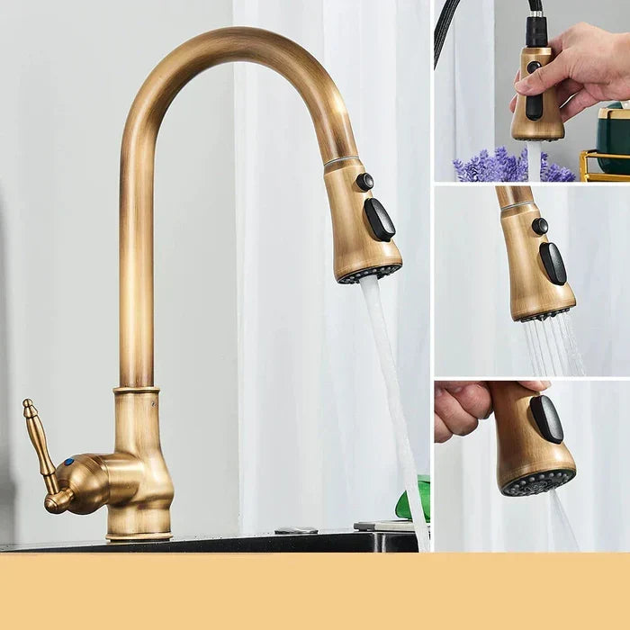 TimelessFlow - Antique Brass Kitchen Tap