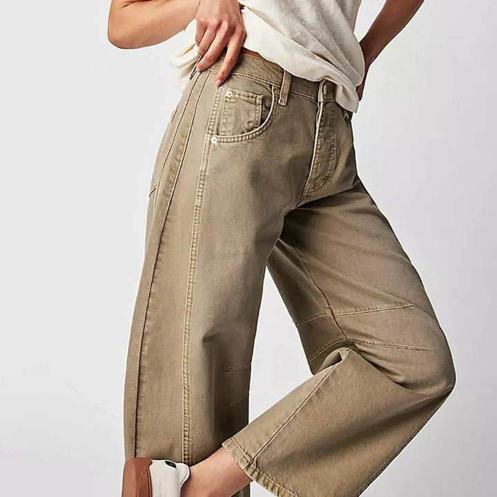 Women's casual wide-leg jeans – comfortable stretch denim, casual trousers for everyday wear