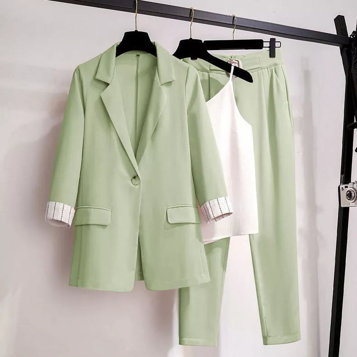 Women's Blazer Suit Three-Piece with Lapels and Trousers