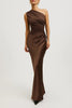 Women's Maxi Dress One Shoulder with Pleated Waist