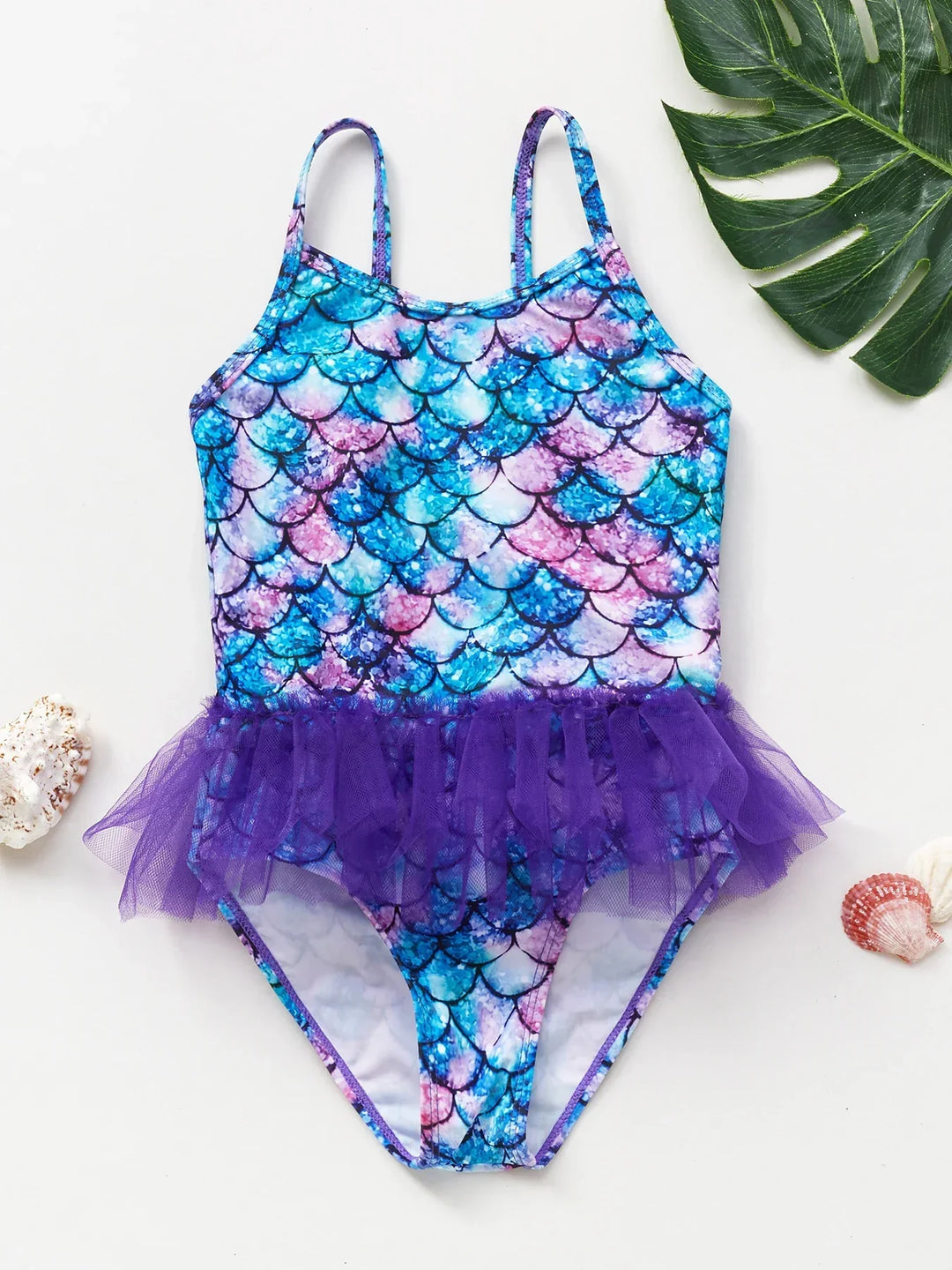 Girls' Swimsuit with Mermaid and Unicorn Design – Perfect for Children Aged 8 to 12
