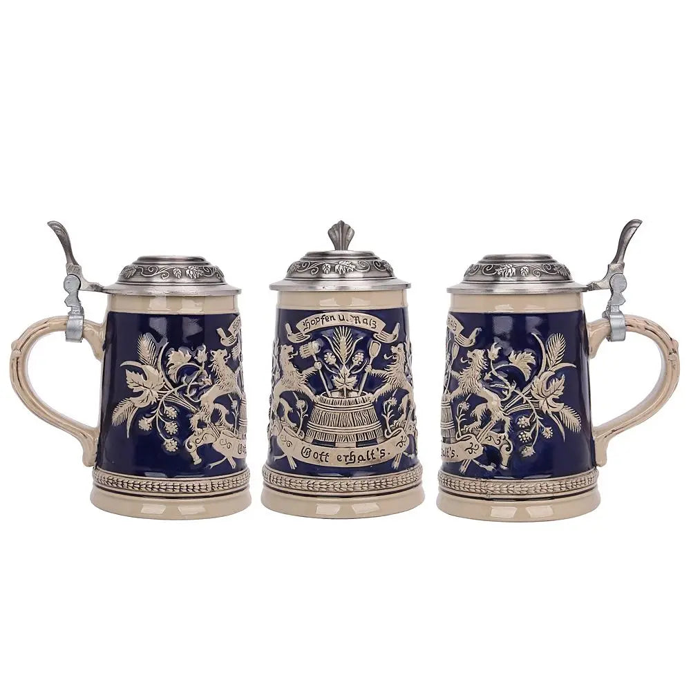 Beer Stein with Relief and Pewter Lid (0.8 L) – Bavaria Oktoberfest 2025 Stein