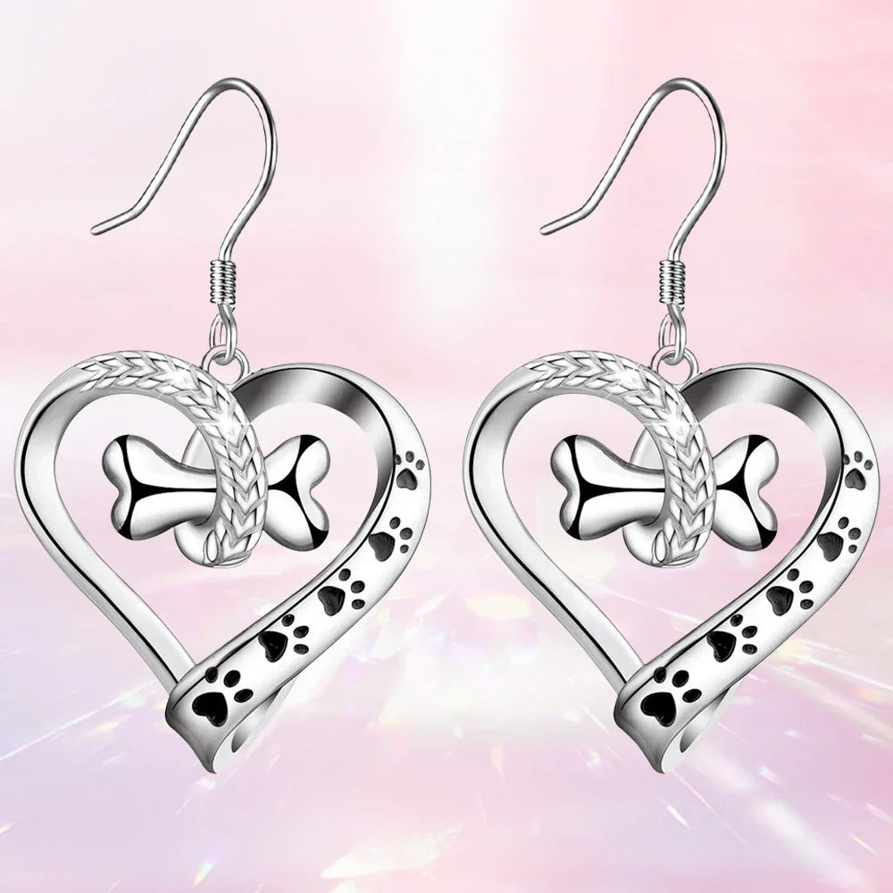 2-Piece Jewellery Set with Paw, Heart & Bone Charms