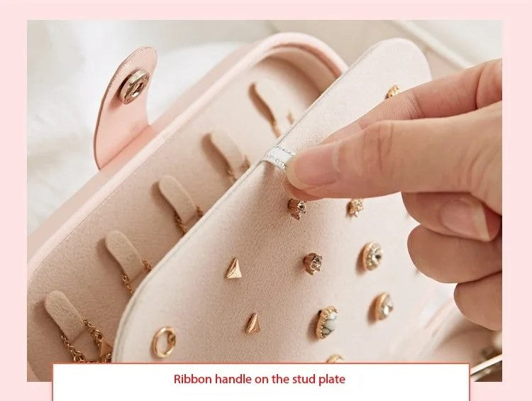 Double-Layer Portable Leather Jewellery Box