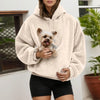 Kangaroo hoodie with built-in pouch for cats and dogs