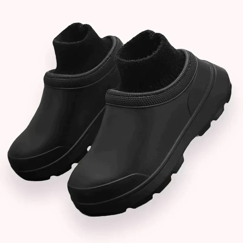Slip-on clog with knitted ankle cuff - Madeline