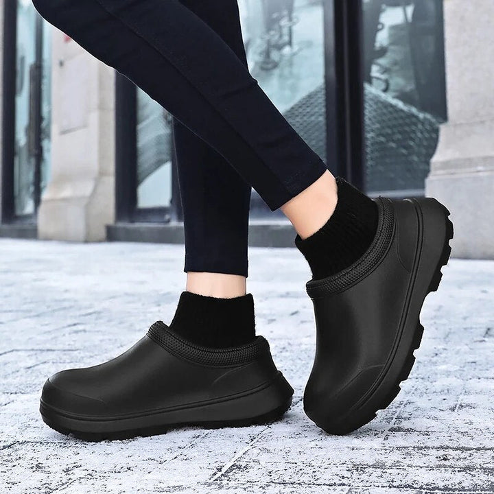 Slip-on clog with knitted ankle cuff - Madeline