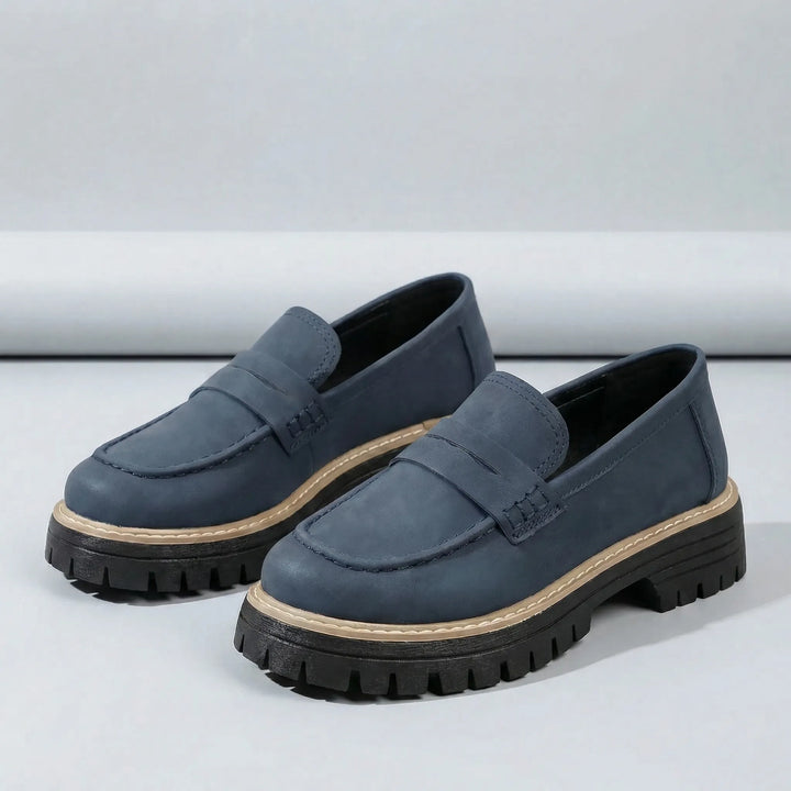Slip-On Loafers with Low Block Heel - Liv