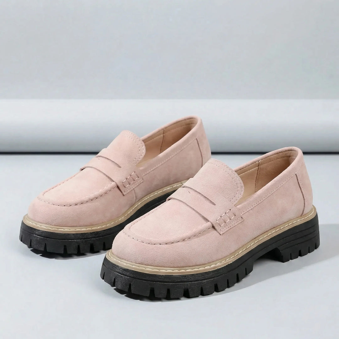 Slip-On Loafers with Low Block Heel - Liv