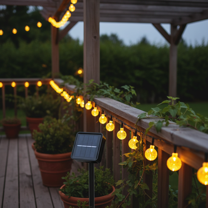 Solar-Powered LED String Lights - LumenOrbs