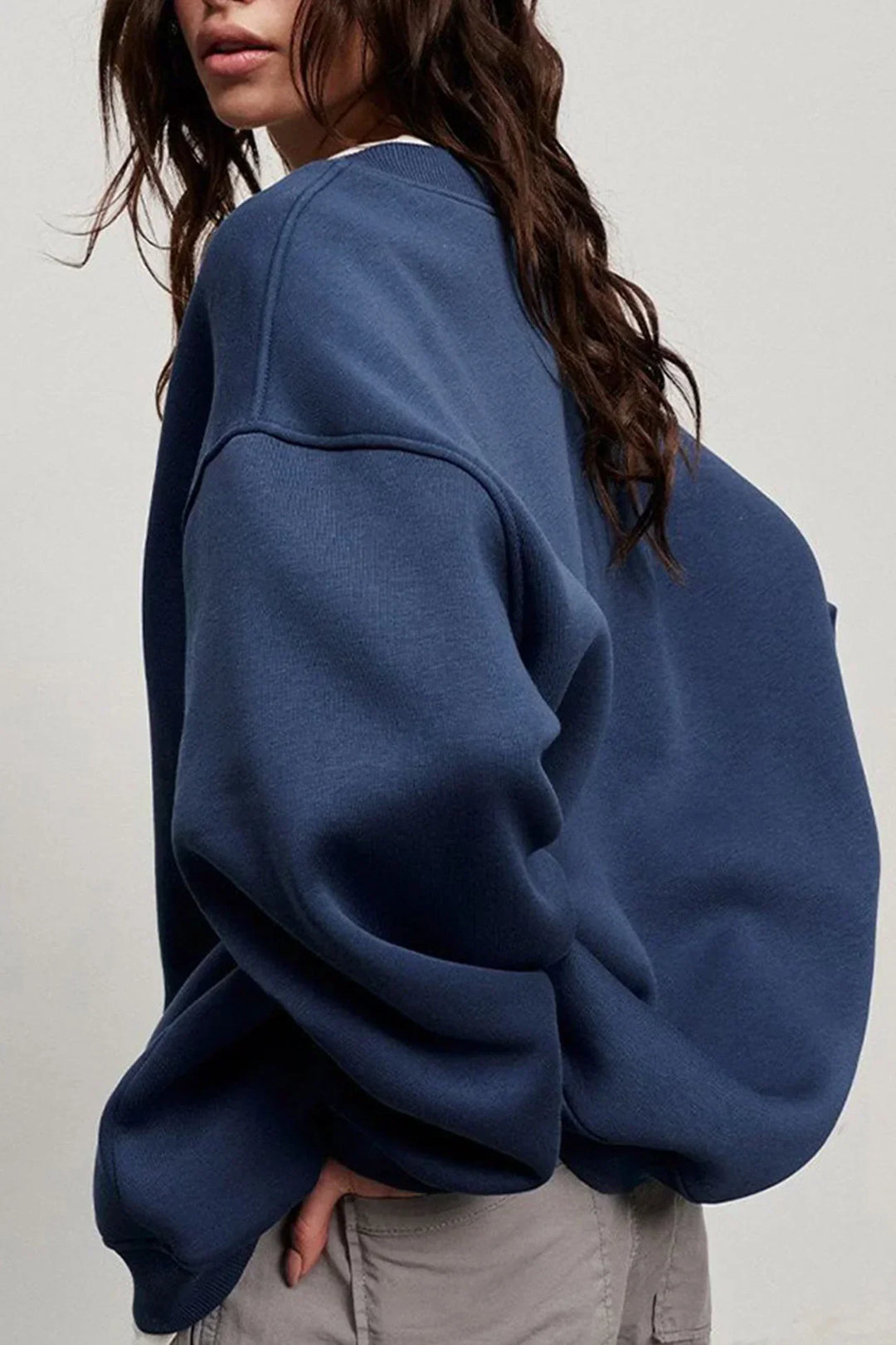 Women's Oversized Sweatshirt – Cotton, Casual Crew Neck for Comfortable Everyday Outfits