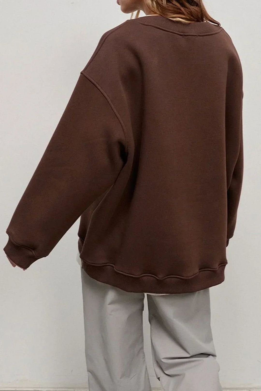 Women's Oversized Sweatshirt – Cotton, Casual Crew Neck for Comfortable Everyday Outfits
