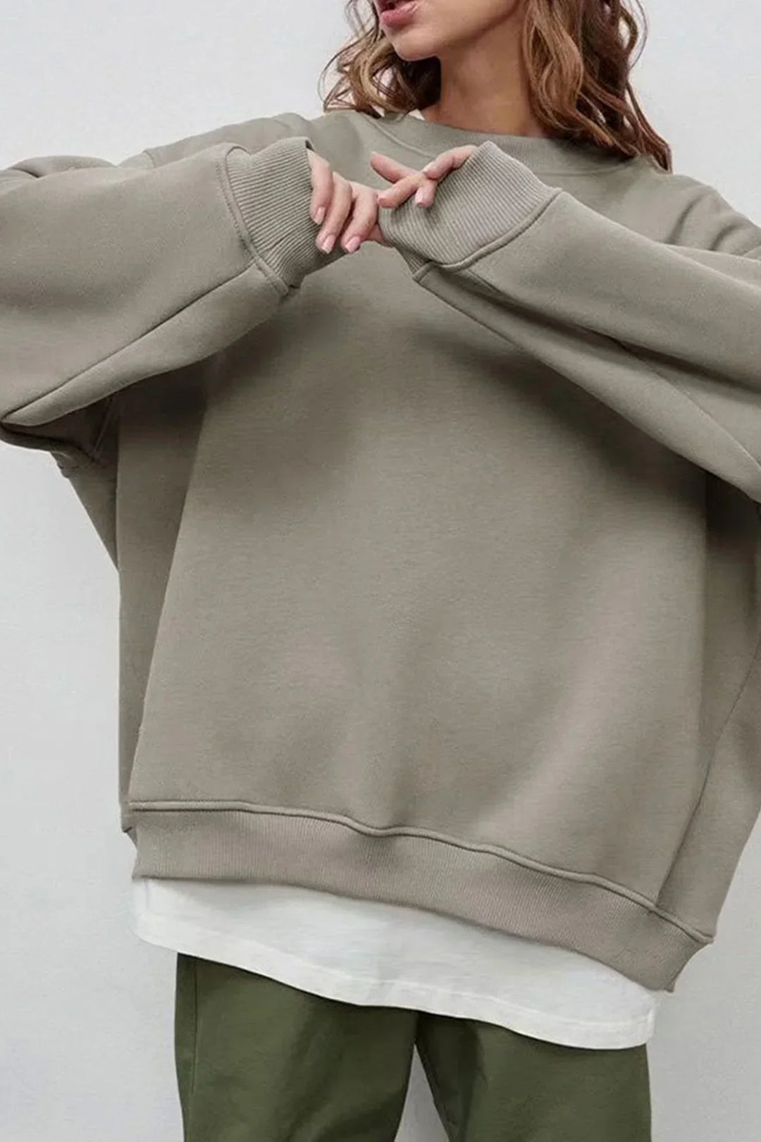 Women's Oversized Sweatshirt – Cotton, Casual Crew Neck for Comfortable Everyday Outfits