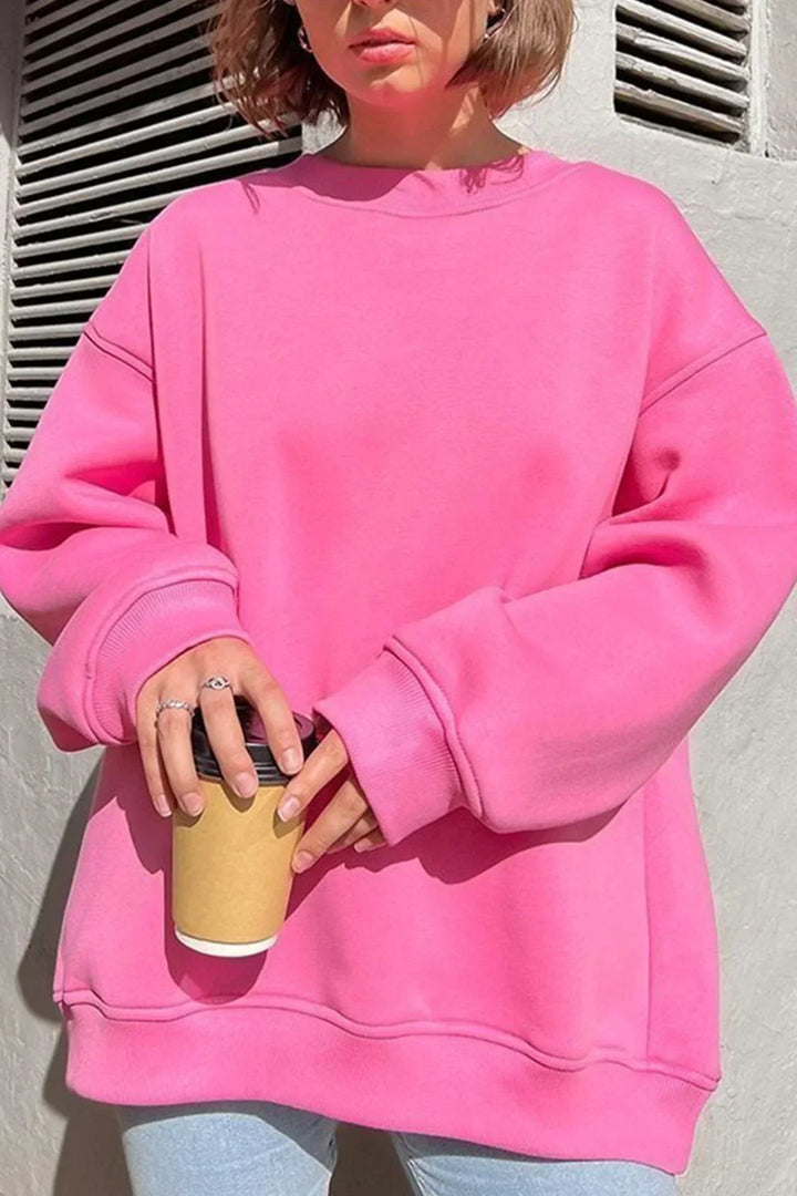 Women's Oversized Sweatshirt – Cotton, Casual Crew Neck for Comfortable Everyday Outfits