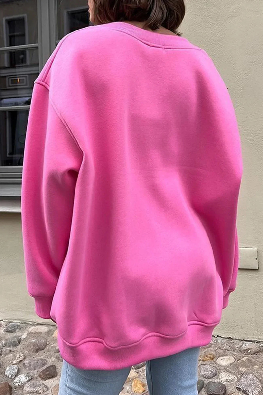 Women's Oversized Sweatshirt – Cotton, Casual Crew Neck for Comfortable Everyday Outfits