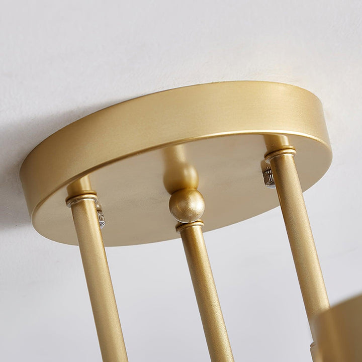 Sputnik Design Ceiling Light with Crossing Arms and Cylindrical Light Points