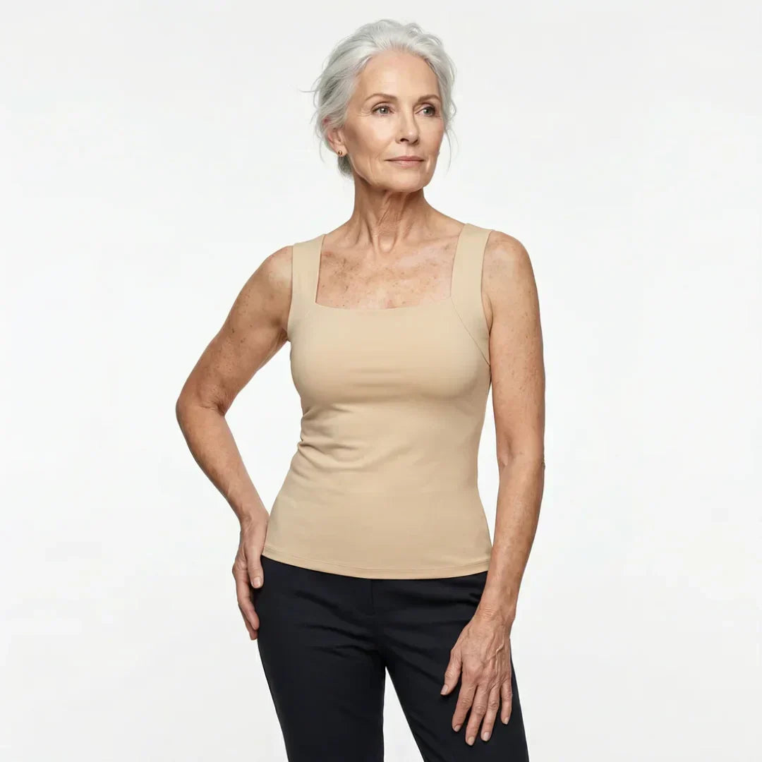 Comfort Vest Top with Built-In Bra Support