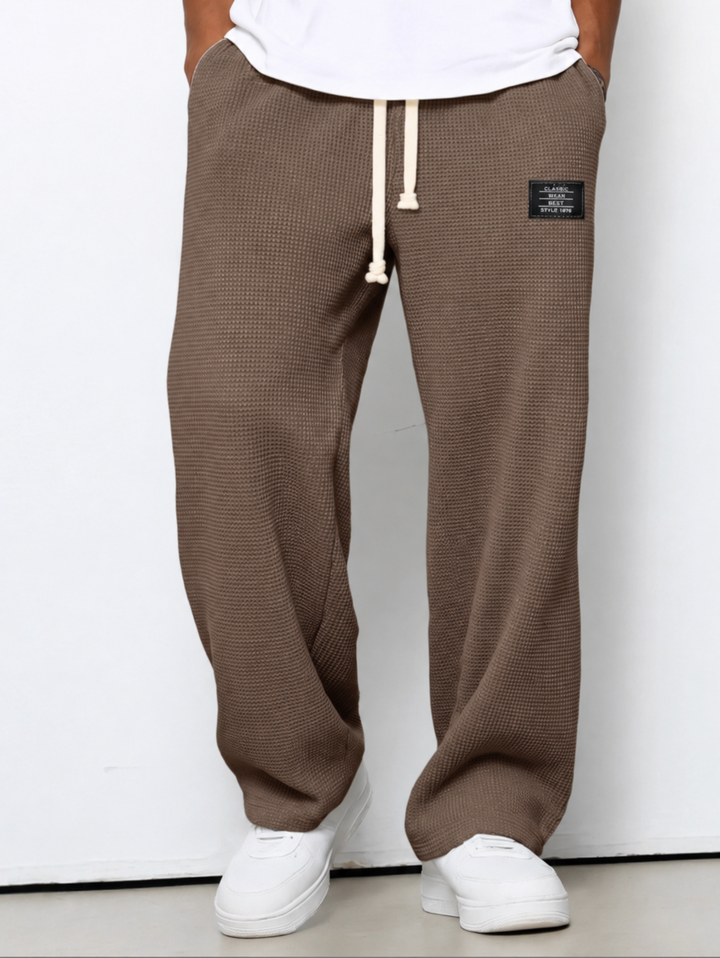 Men's Relaxed Fit Trousers with Adjustable Drawstring Waist