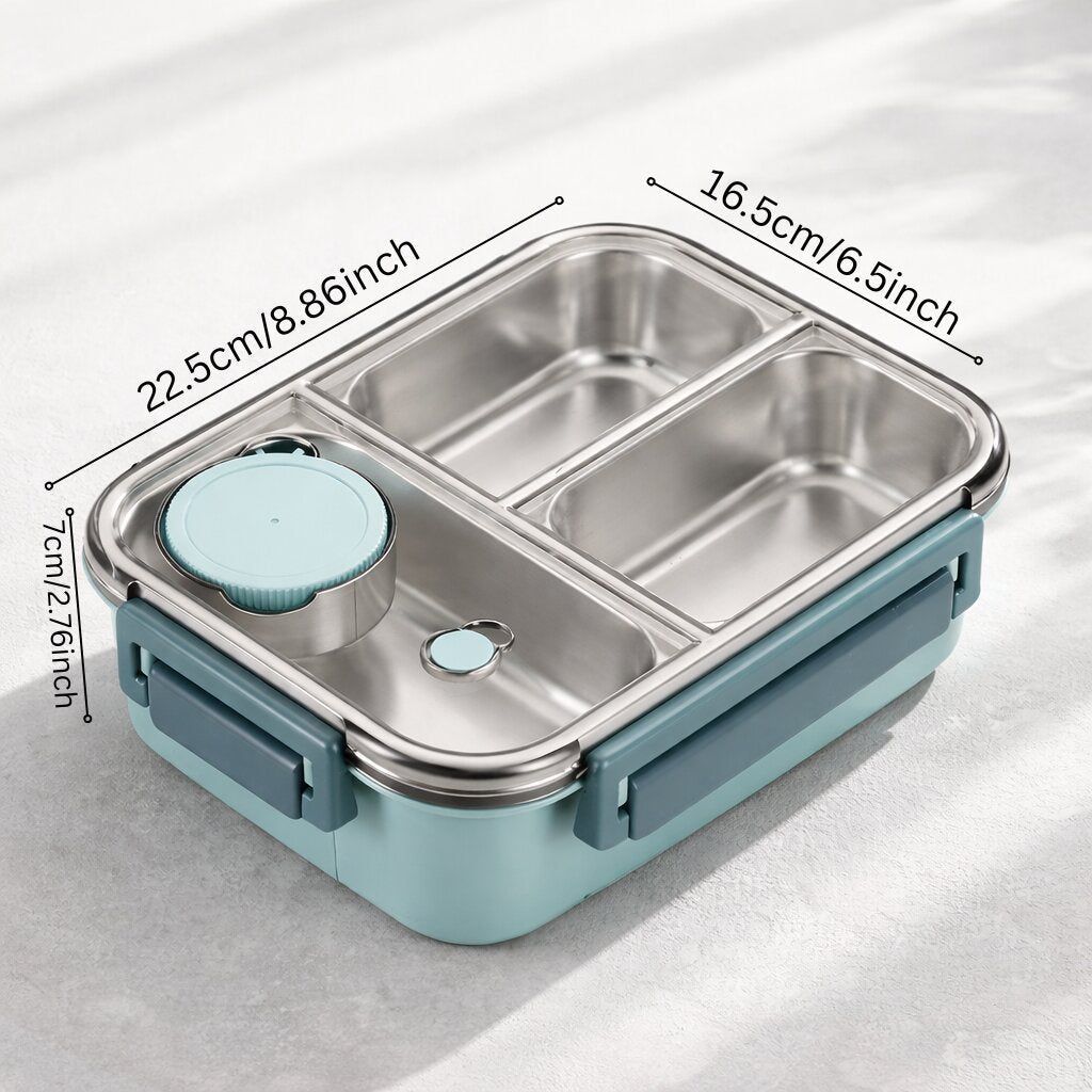 Insulated Thermal Food Container | Stainless Steel Compartments | Leak-Proof Lid