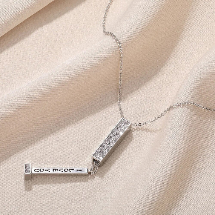 AmaraBloom Luxury Keepsake Necklace | Engraved Cubic Zirconia Pendant for Precious Connections